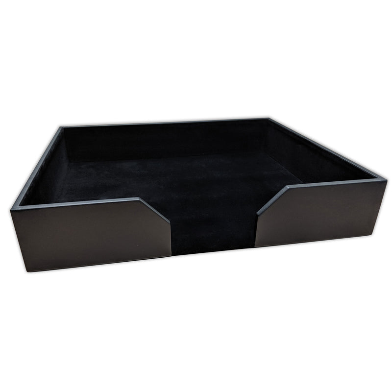 Black Leatherette 17" x 14" Conf. Pad Holder without Coaster Holders