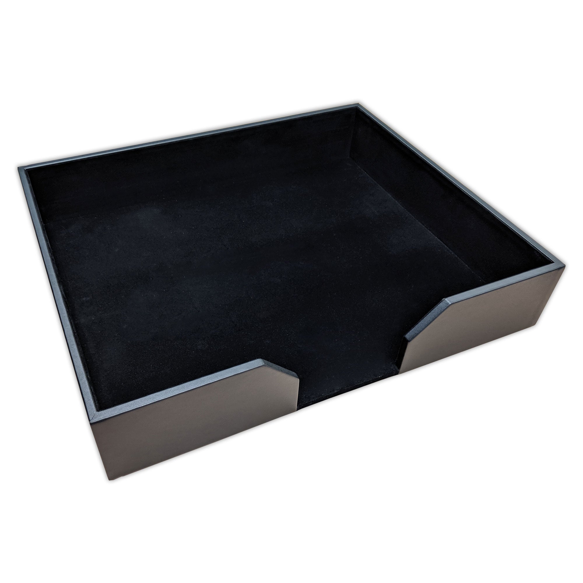 Black Leatherette 20" x 16" Conf. Pad Holder without Coaster Holders