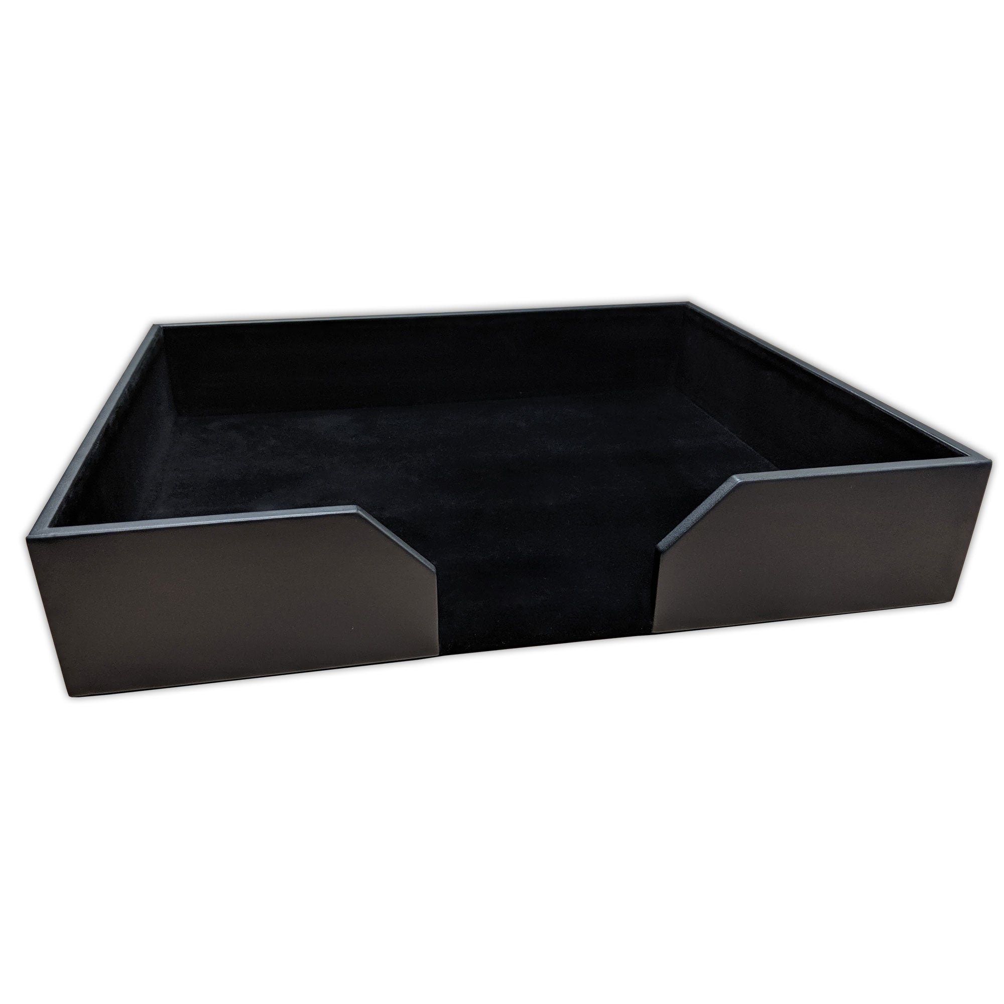 Black Leatherette 20" x 16" Conf. Pad Holder without Coaster Holders