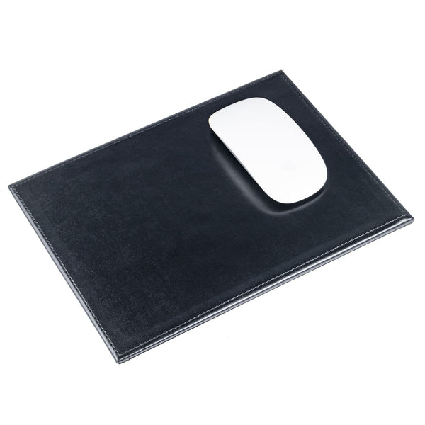 Black Bonded Rectangular Leather Mouse Pad
