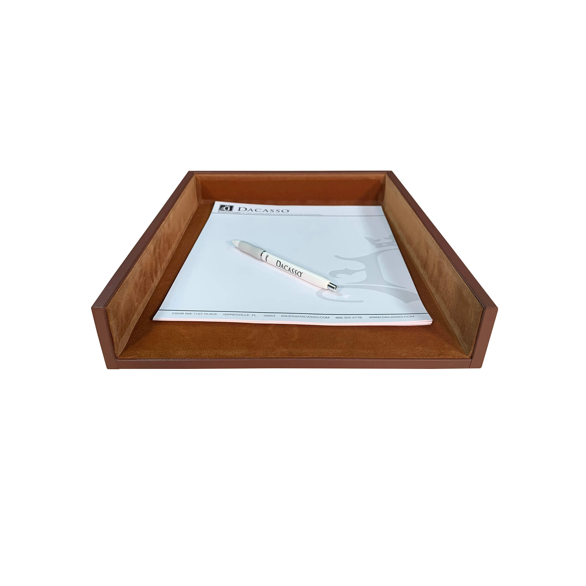Rustic Brown Leather Letter Tray