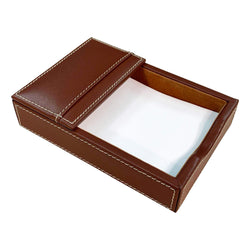 Rustic Brown Leather 4" x 6" Memo Holder