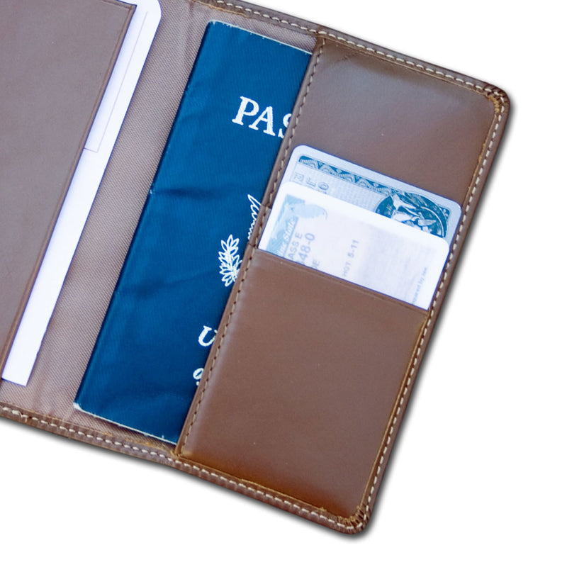 Rustic Brown Leather Passport Holder