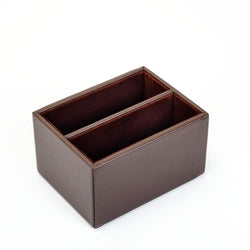 Chocolate Brown Leatherette 10pc Coaster Holder