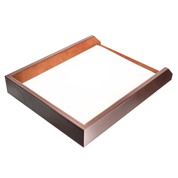Chocolate Brown Leather Letter Tray