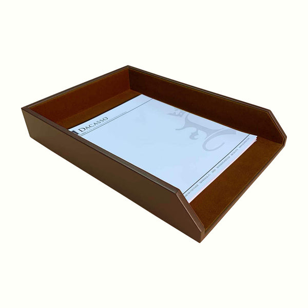 Chocolate Brown Leather Legal-Size Tray