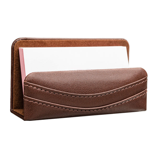 Chocolate Brown Leather Business Card Holder