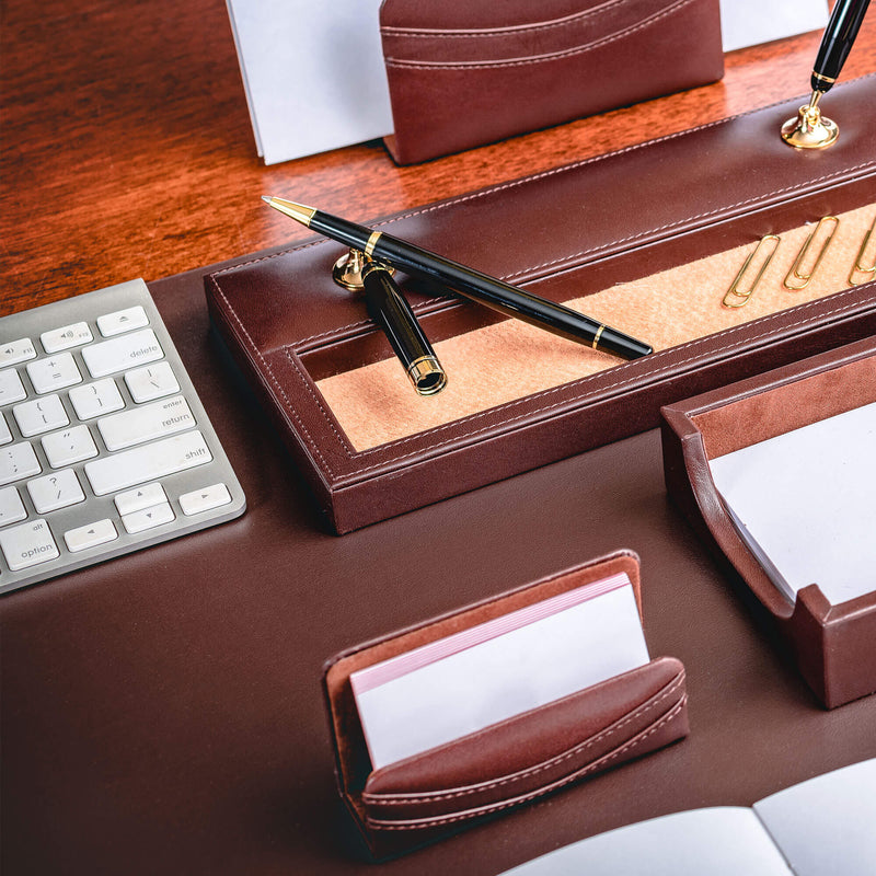 Chocolate Brown Leather Business Card Holder