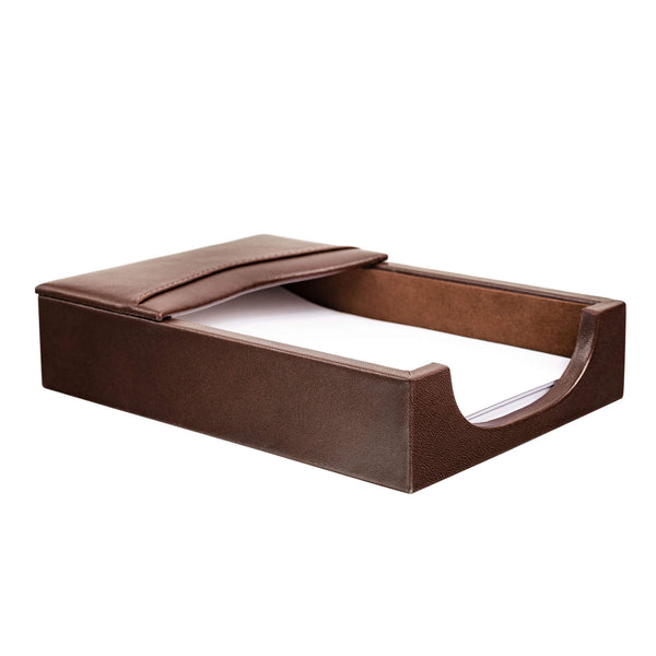 Chocolate Brown Leather 4 x 6 Memo Holder