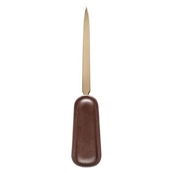 Chocolate Brown Leather Letter Opener