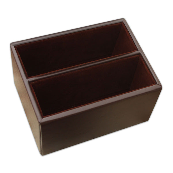 Chocolate Brown Leather 10pc Coaster Holder