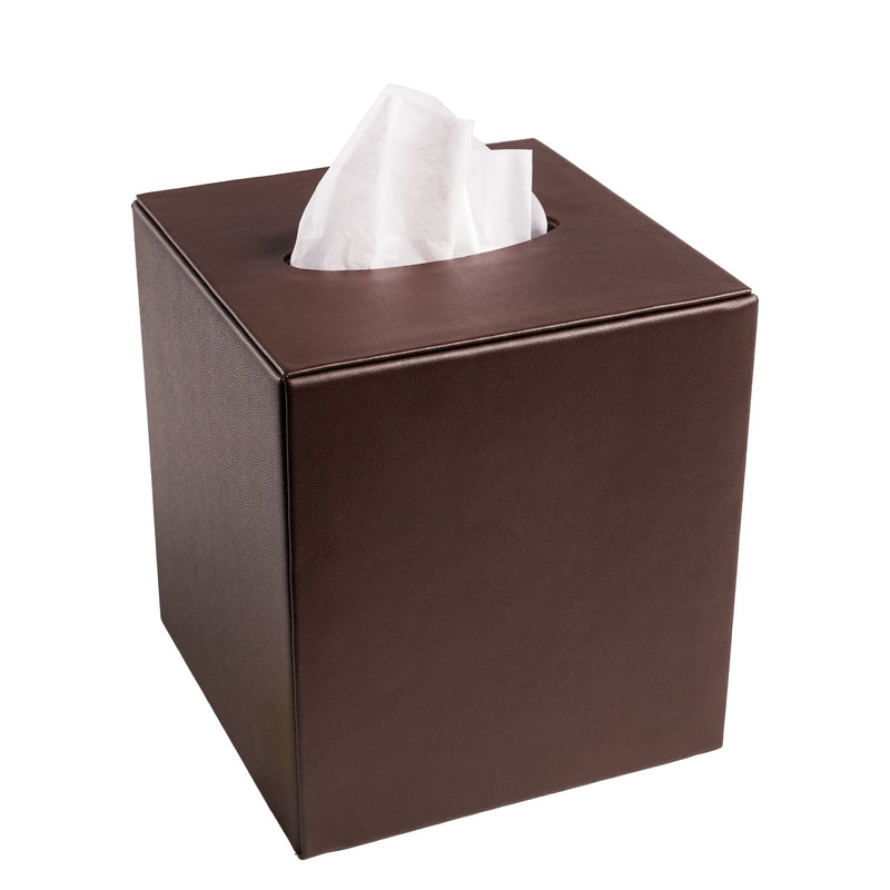 Chocolate Brown Leather Tissue Box Cover