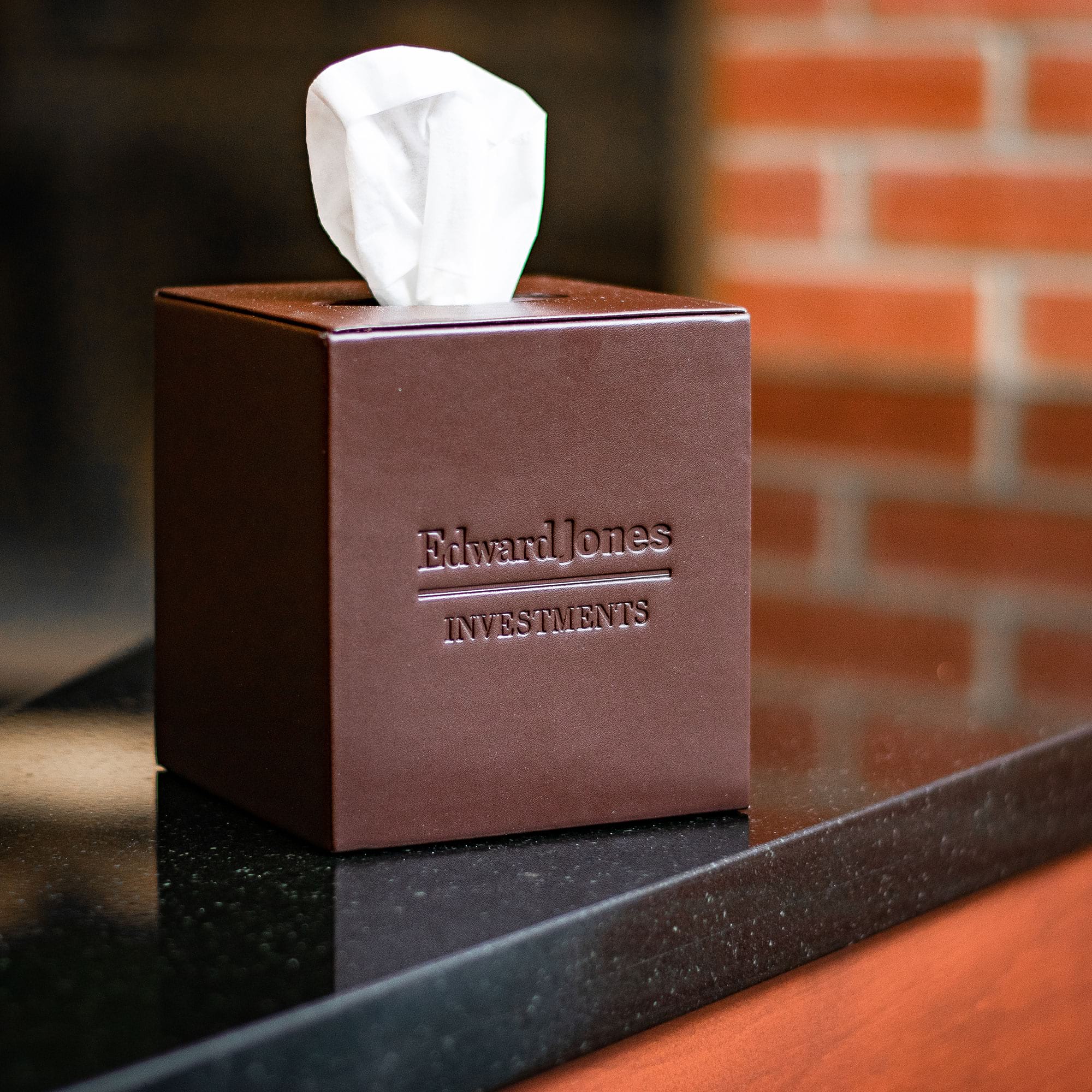 Chocolate Brown Leather Tissue Box Cover