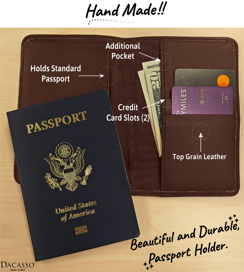 Chocolate Brown Leather Passport Holder