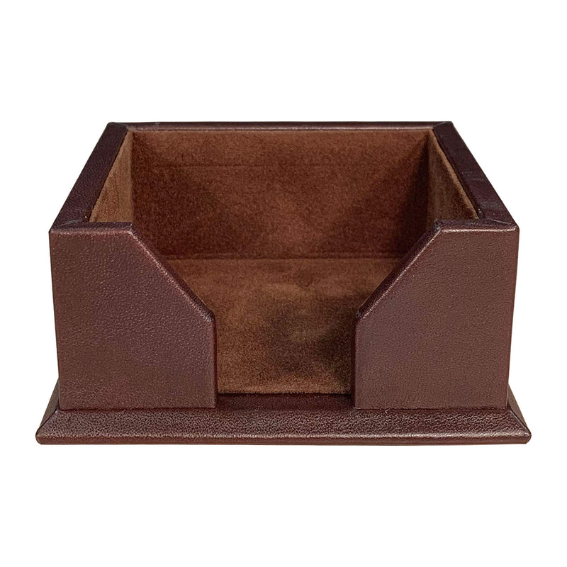 Chocolate Brown Leather 3" x 3" Sticky Note Holder