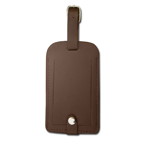 Chocolate Brown Leather Luggage Tag