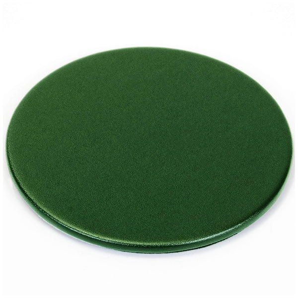 Dark Green Leather 4" Round Coaster