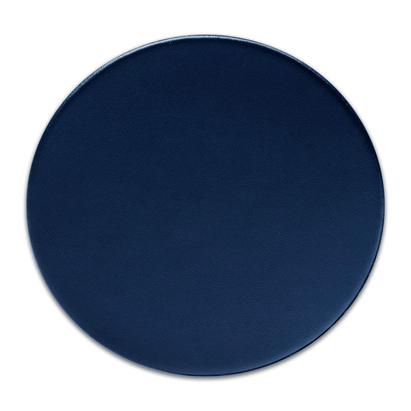 Navy Blue Leatherette Round Coaster
