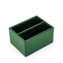 Dark Green Leatherette 10 Coaster Box/Holder