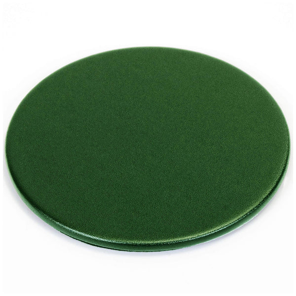 Dark Green Leatherette Single Coaster, Round