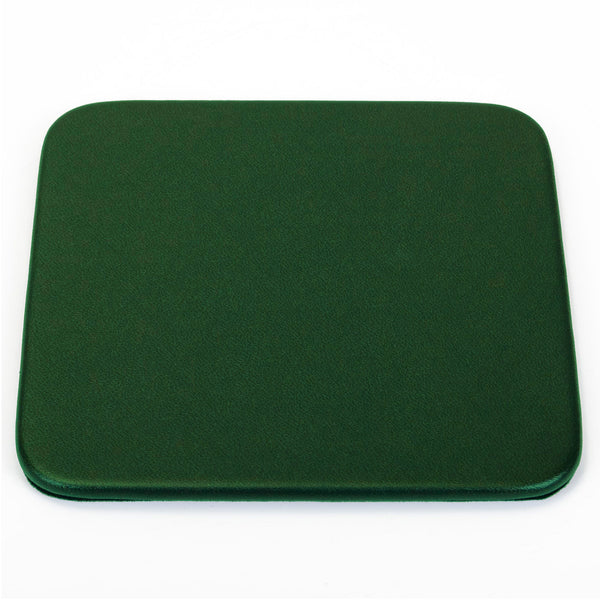 Dark Green Leatherette Single Coaster, Square