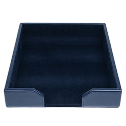 Navy Blue Bonded Leather Letter Tray