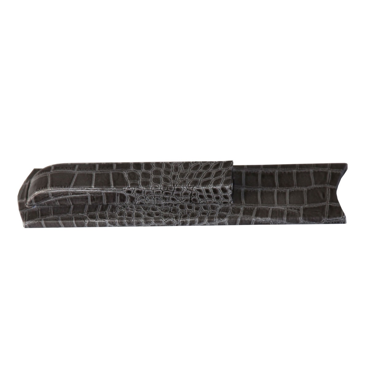 Protacini Castlerock Gray Italian Crocodile Leather Library Set Holder