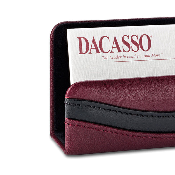 Two-Tone Leather Business Card Holder