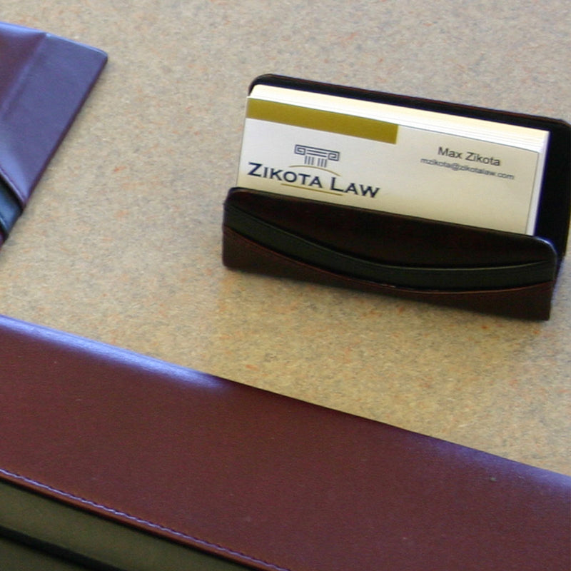 Two-Tone Leather Business Card Holder