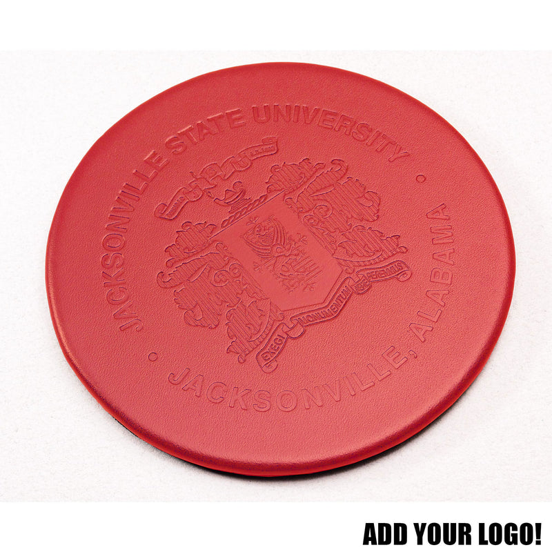 Red Leatherette Single Coaster, Round