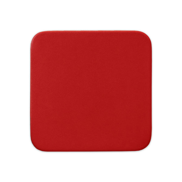 Red Leatherette Single Coaster, Square