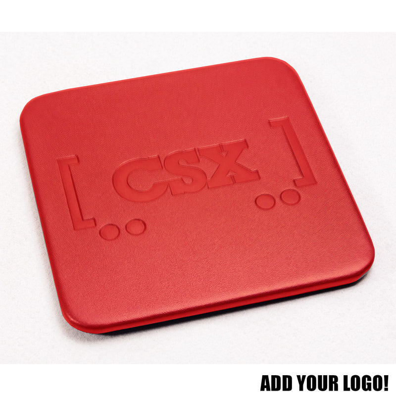 Red Leather Single Coaster, Square
