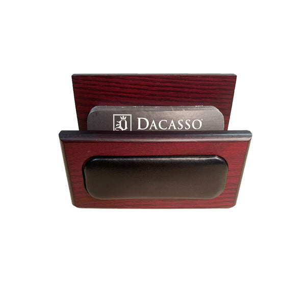 Mahogany (Rosewood) & Black Leather Business Card Holder