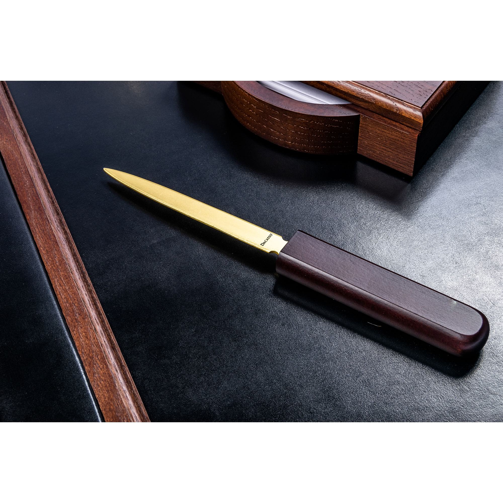Walnut & Leather Letter Opener