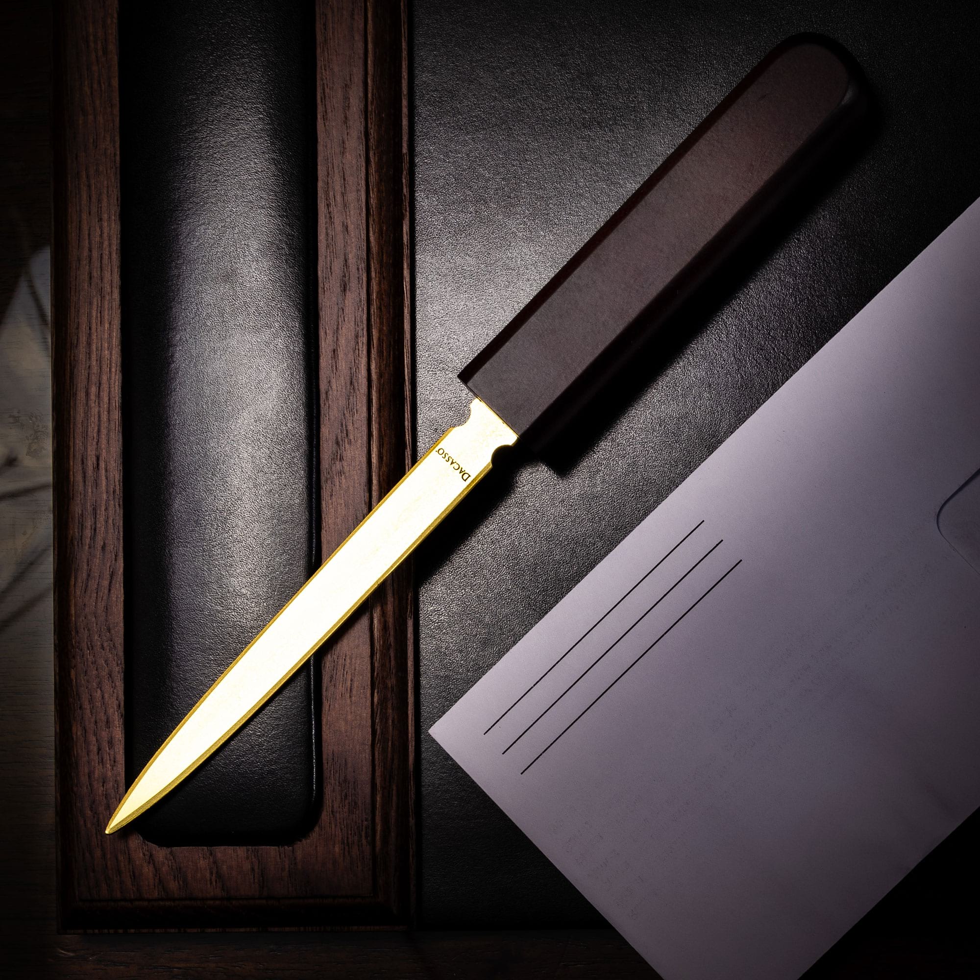 Walnut & Leather Letter Opener