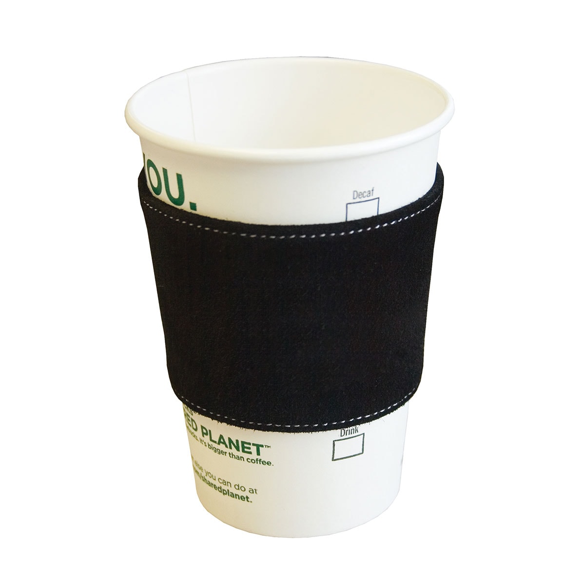 Black Suede Leather Coffee Sleeve