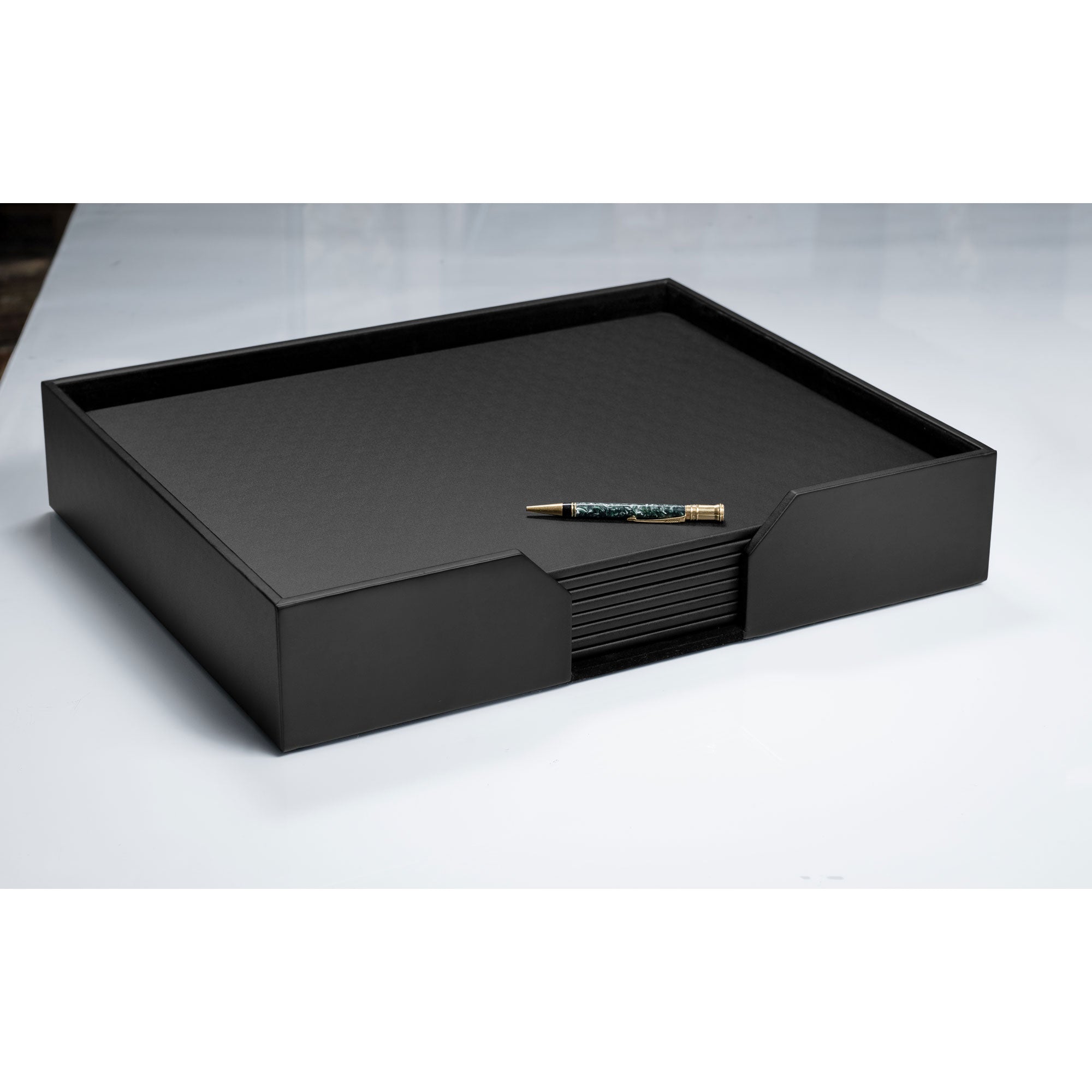 8 Seat Black Leatherette Conference Room Set, 20 x 16 Size Pads