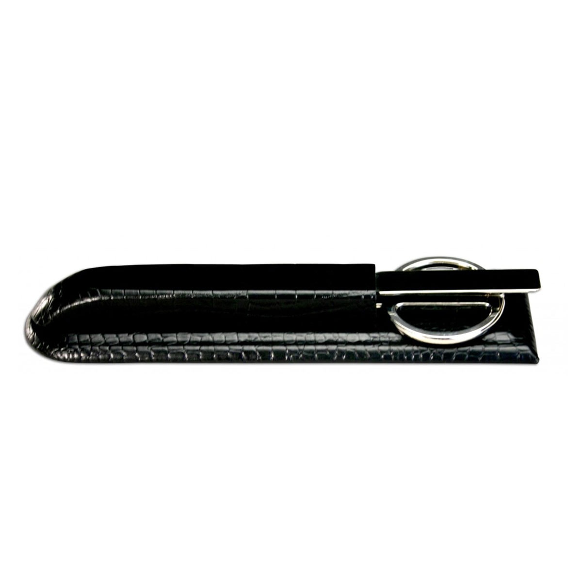 Black Crocodile Embossed Leather 10-Piece Desk Set