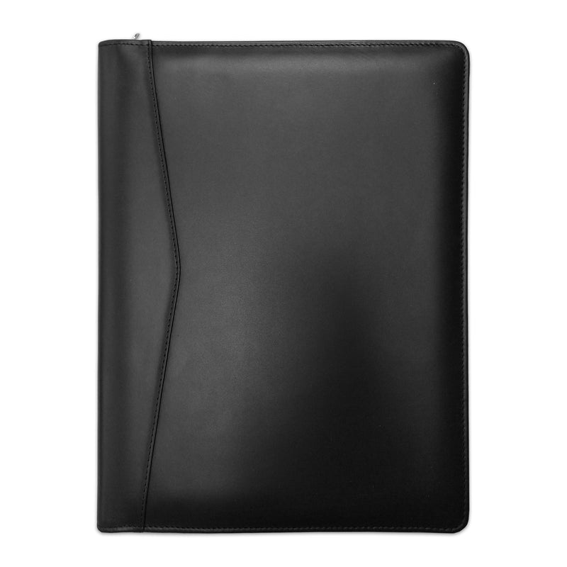 Classic Black Leather Enhanced Zip-Around Tablet Portfolio
