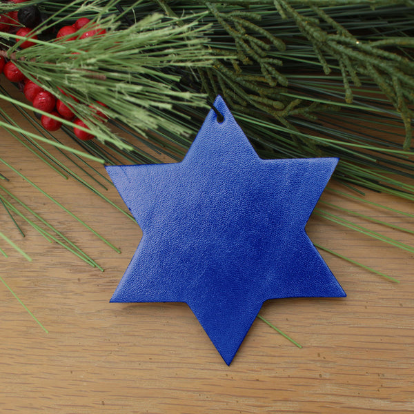 Metallic Blue Star Ornament