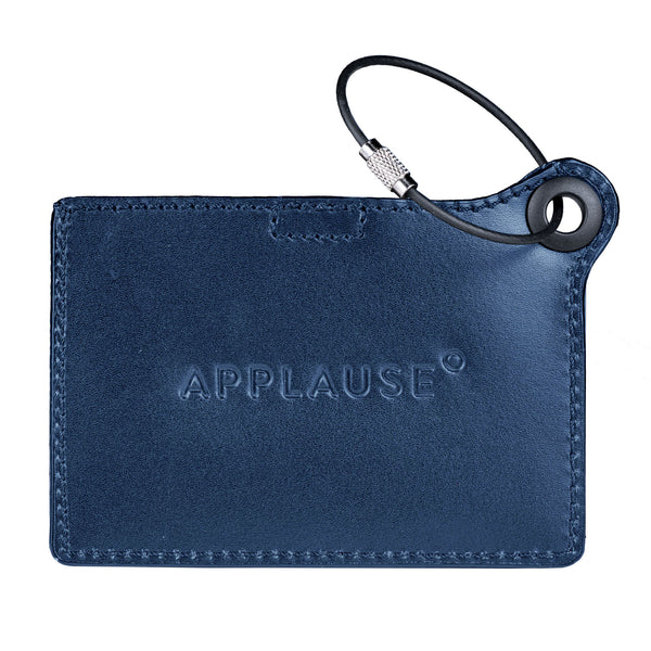 Travelers Envy Leather Luggage Tag with Metal Cable - Navy Blue