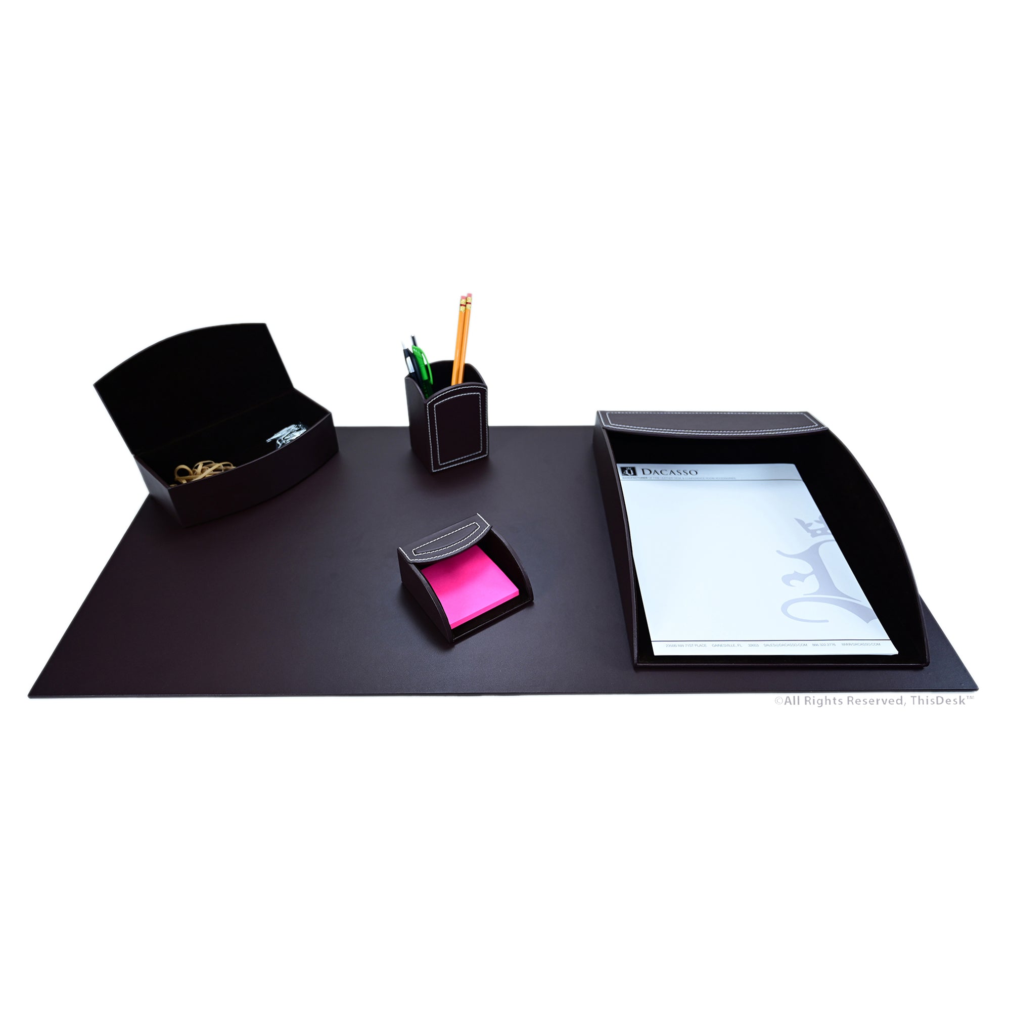 Home/Office 5pc Desk Accessory Set - Brown