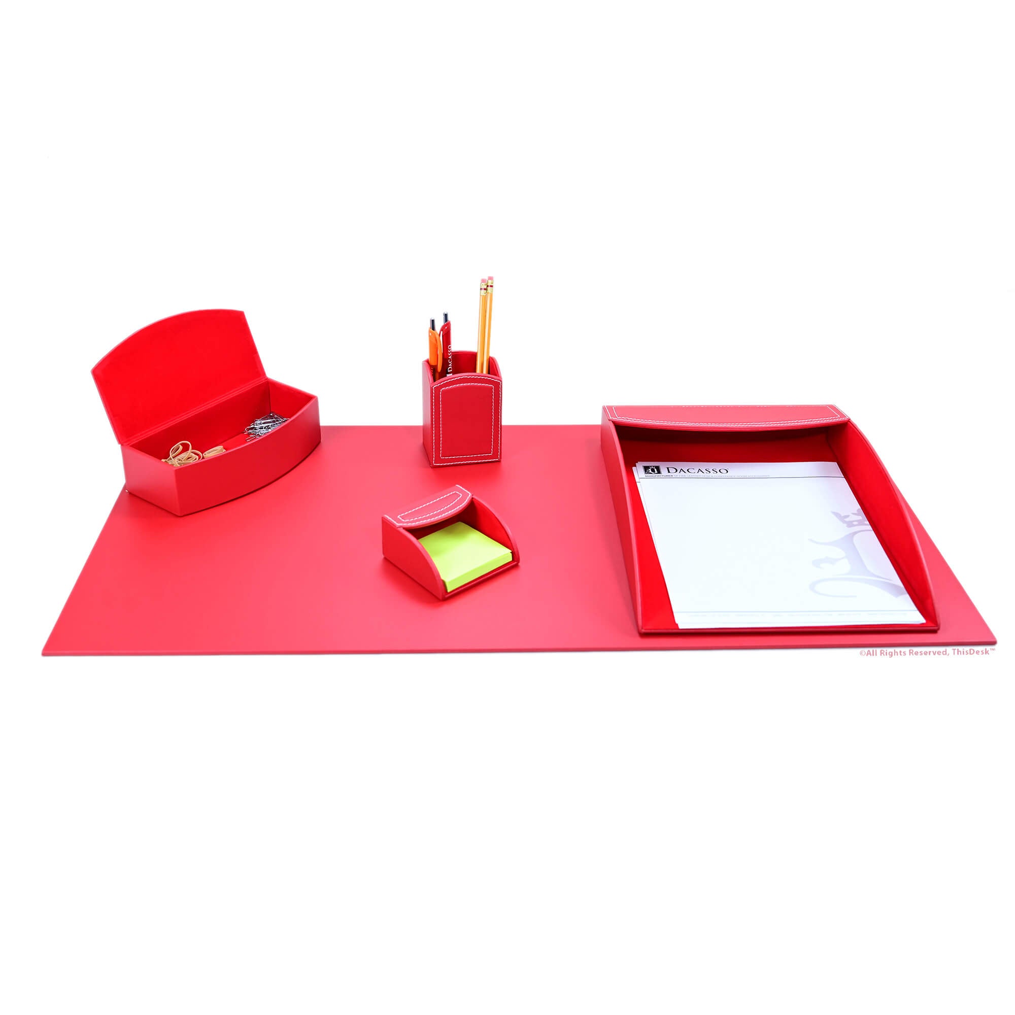 Home/Office 5pc Desk Accessory Set - Red