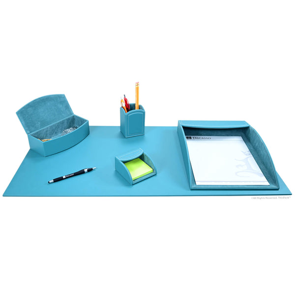 Home/Office 5pc Desk Accessory Set - Teal