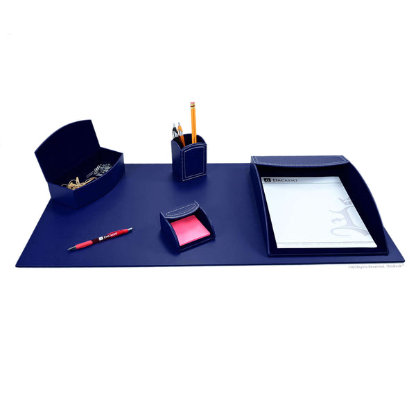 Home/Office 5pc Desk Accessory Set - Navy Blue