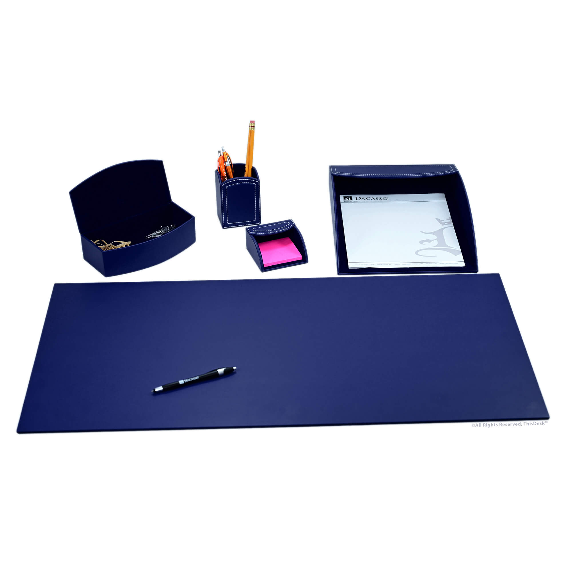 Home/Office 5pc Desk Accessory Set - Navy Blue