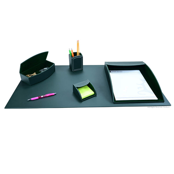 Home/Office 5pc Desk Accessory Set - Forest Green