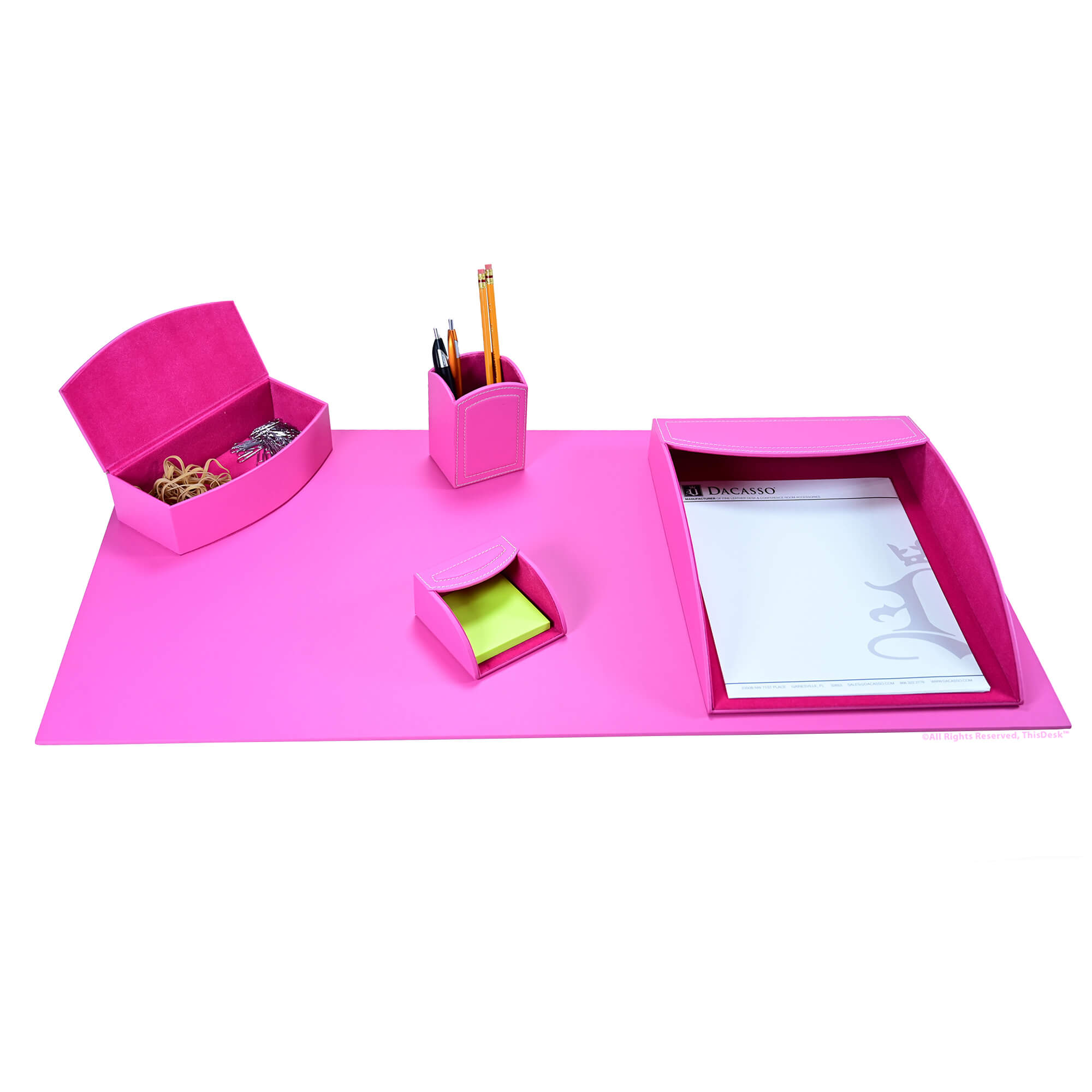 Home/Office 5pc Desk Accessory Set - Pink