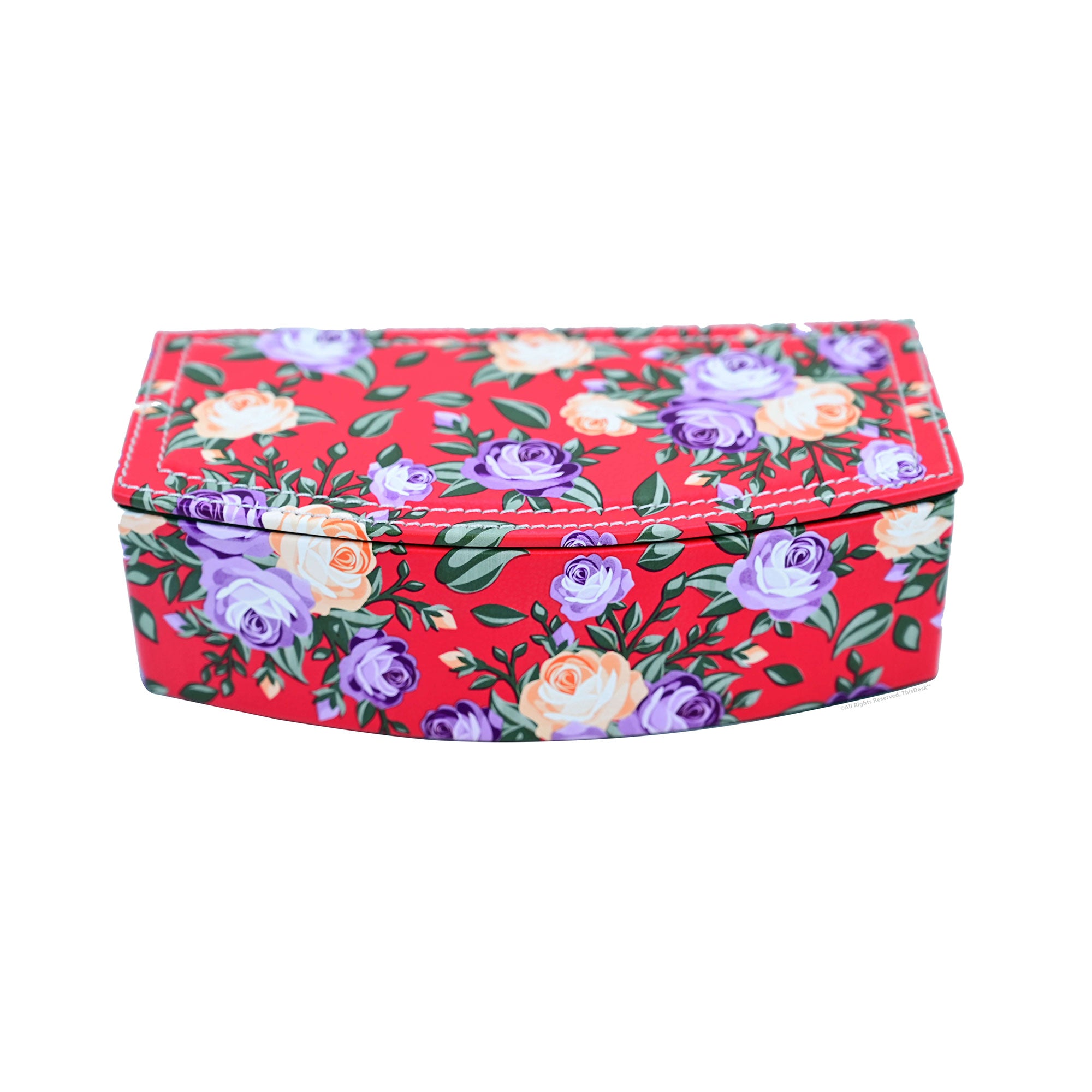 Home/Office 5pc Desk Accessory Set - Floral Red