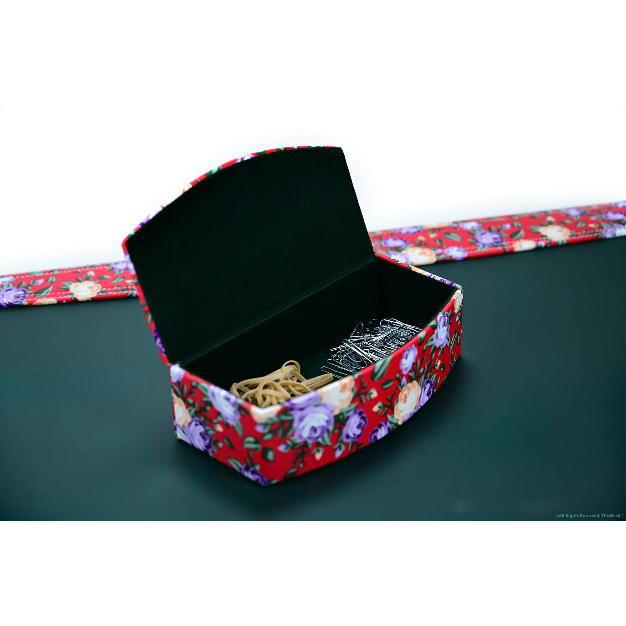 Home/Office 5pc Desk Accessory Set - Floral Red